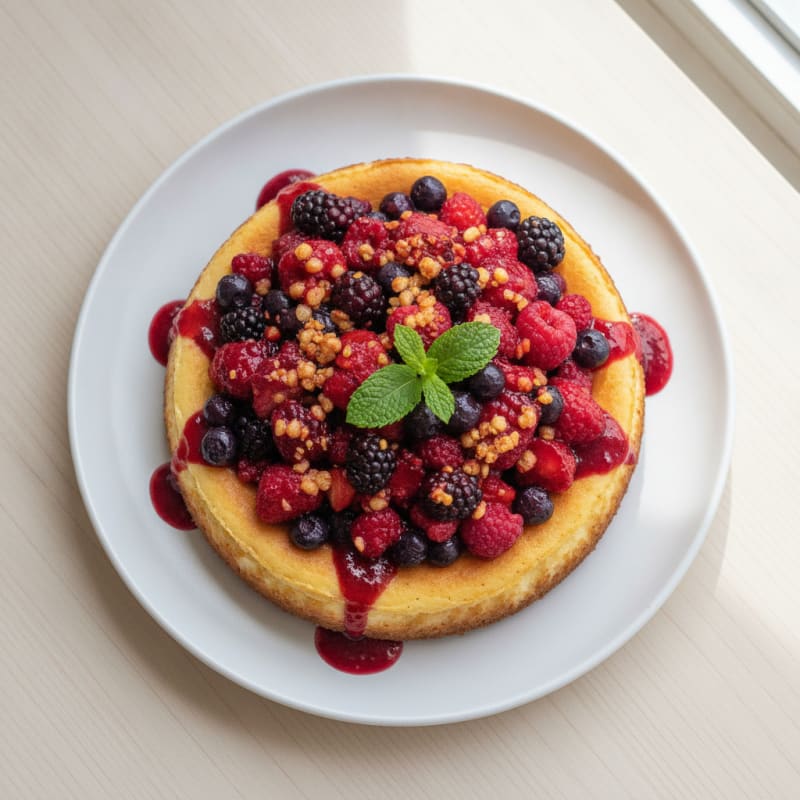 Creamy Protein Cheesecake with Mixed Berries