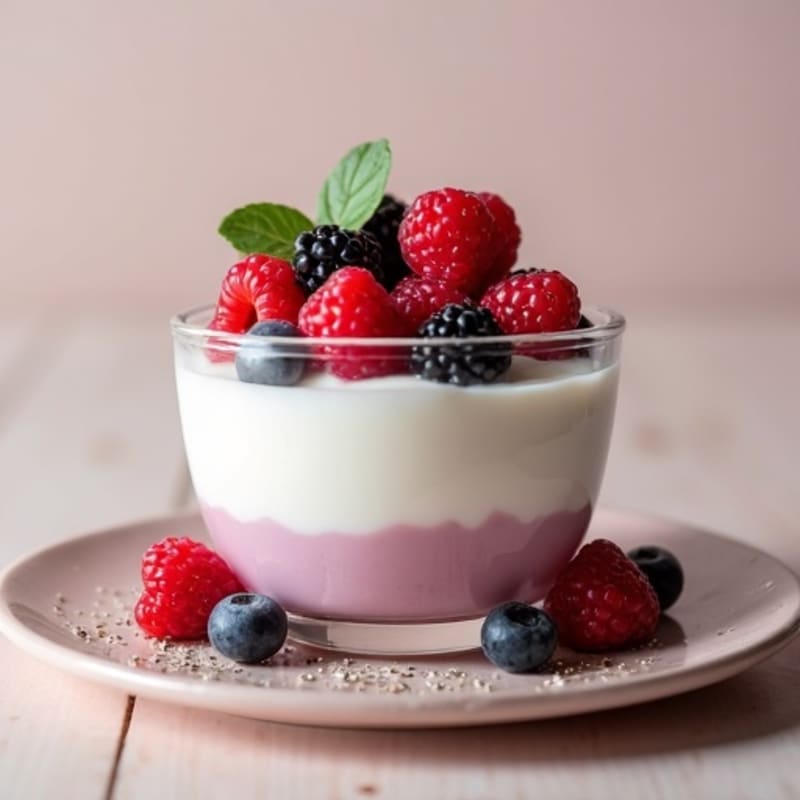 Silky Greek Yogurt Protein Pudding with Berries