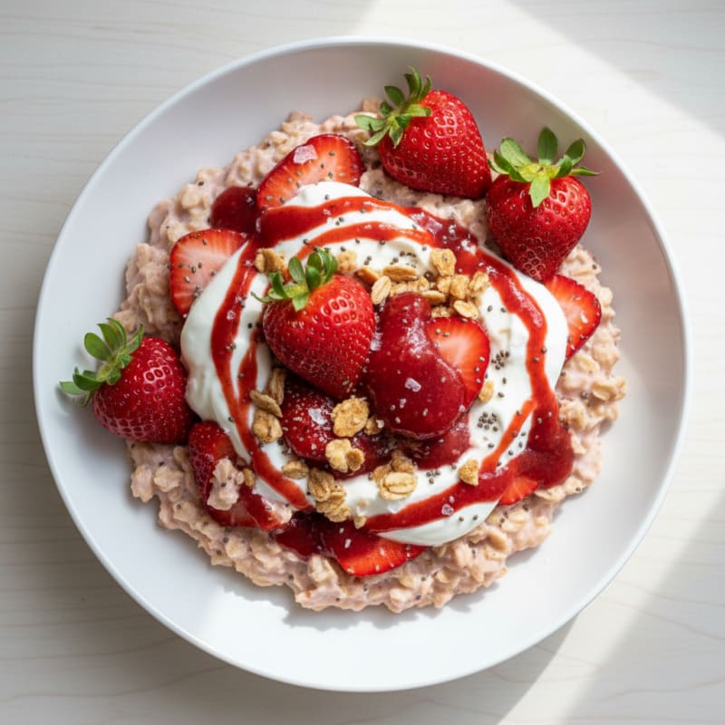 Creamy Strawberry Shortcake Overnight Oats
