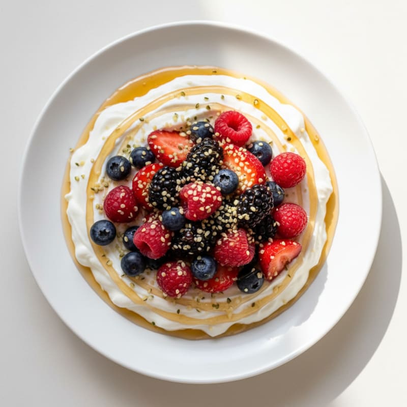 Silky Greek Yogurt Protein Pudding with Mixed Berries