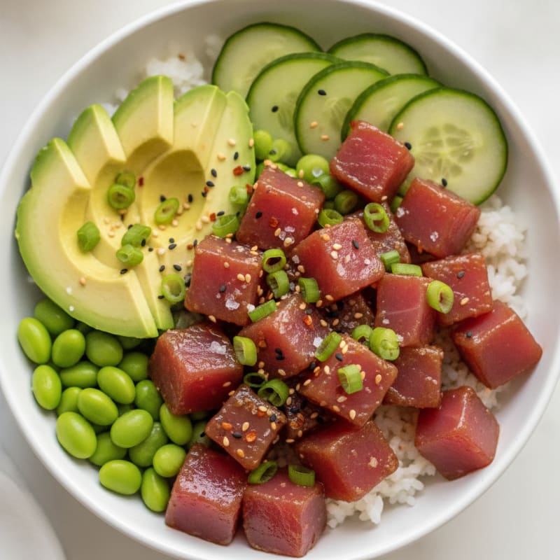 Ahi Tuna Hawaiian Poke Bowl