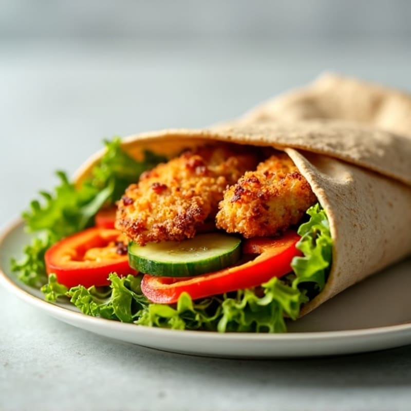 Crispy Chicken and Fresh Vegetable Wrap