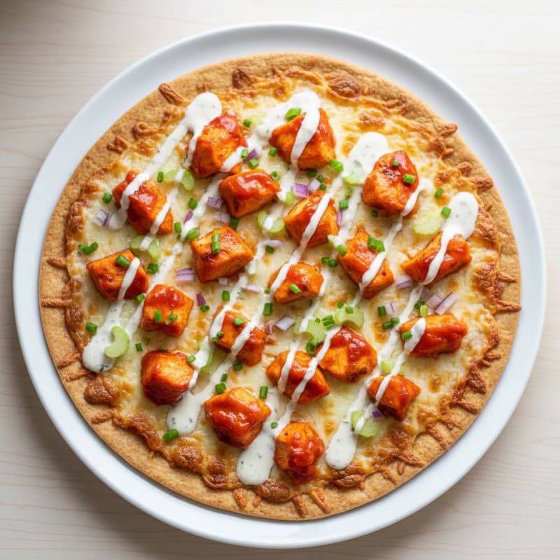 Crispy Buffalo Chicken Pizza with Zesty Ranch
