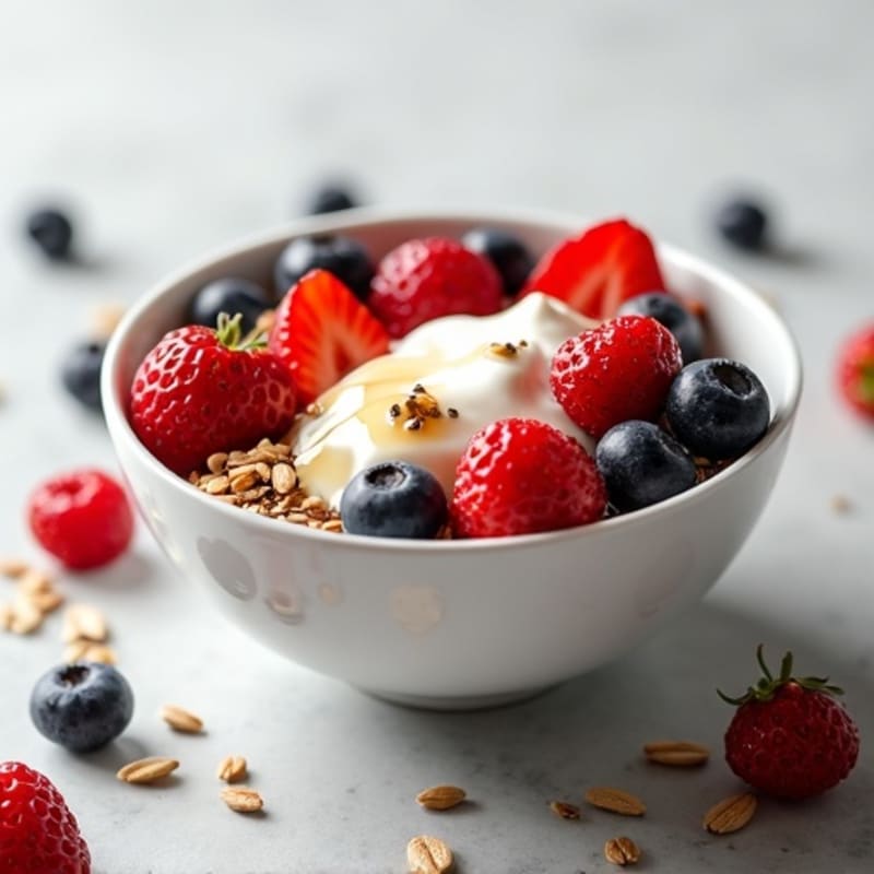 Creamy Greek Yogurt with Fresh Berries and Crunchy Seeds