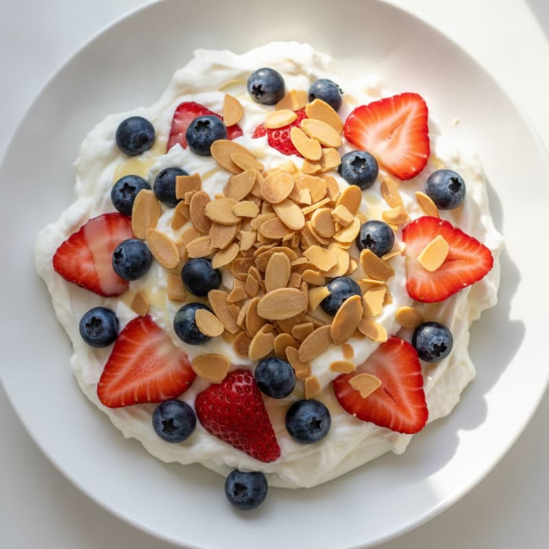 Greek Yogurt Protein Parfait with Berries and Almonds