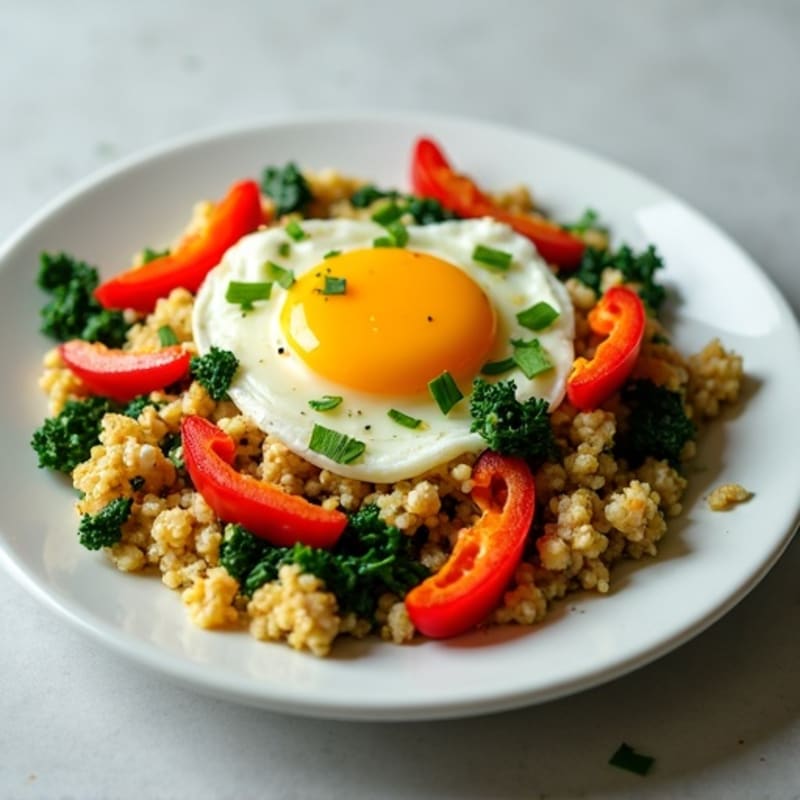 Fresh Spinach and Bell Pepper Egg Scramble with Lean Ground Turkey