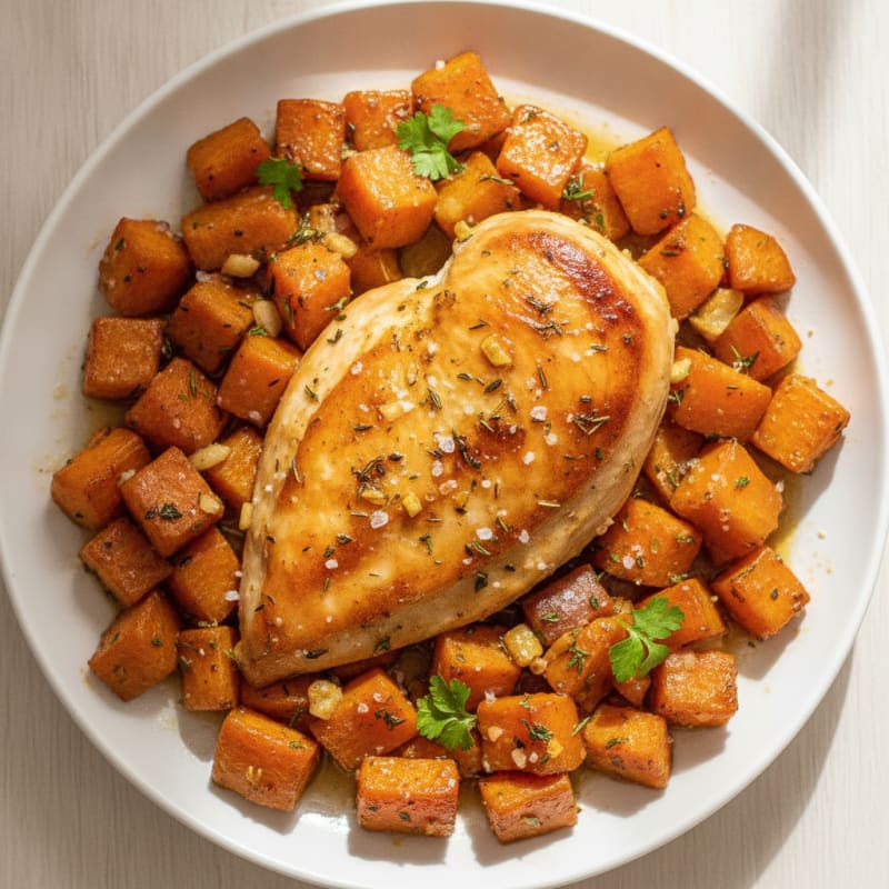 Garlic Herb Roasted Chicken with Root Vegetables