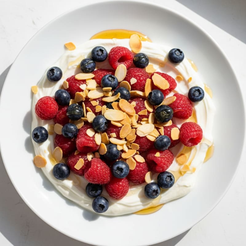 Creamy Greek Yogurt Bowl with Berries and Almonds