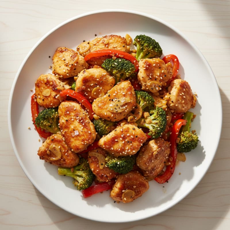 Crispy Sesame-Ginger Chicken Stir-Fry