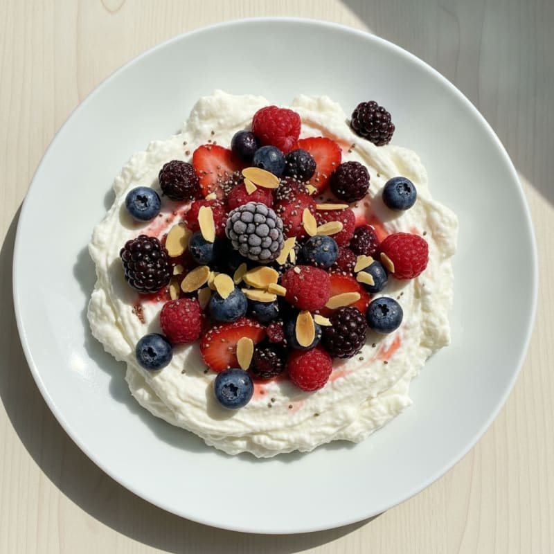 Creamy Greek Yogurt Protein Pudding with Mixed Berries
