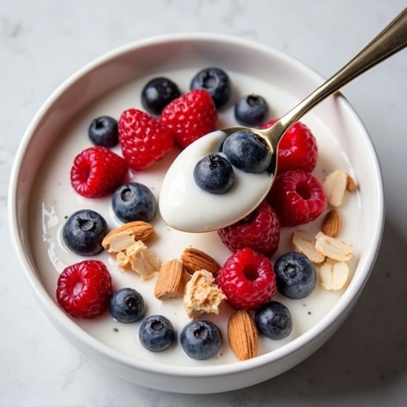 Silky Greek Yogurt with Protein Powder and Mixed Berries