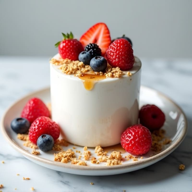 Greek Yogurt Protein Pudding with Mixed Berries