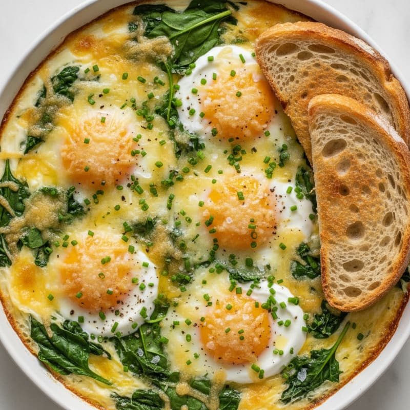 Baked Eggs with Gruyere and Herbs