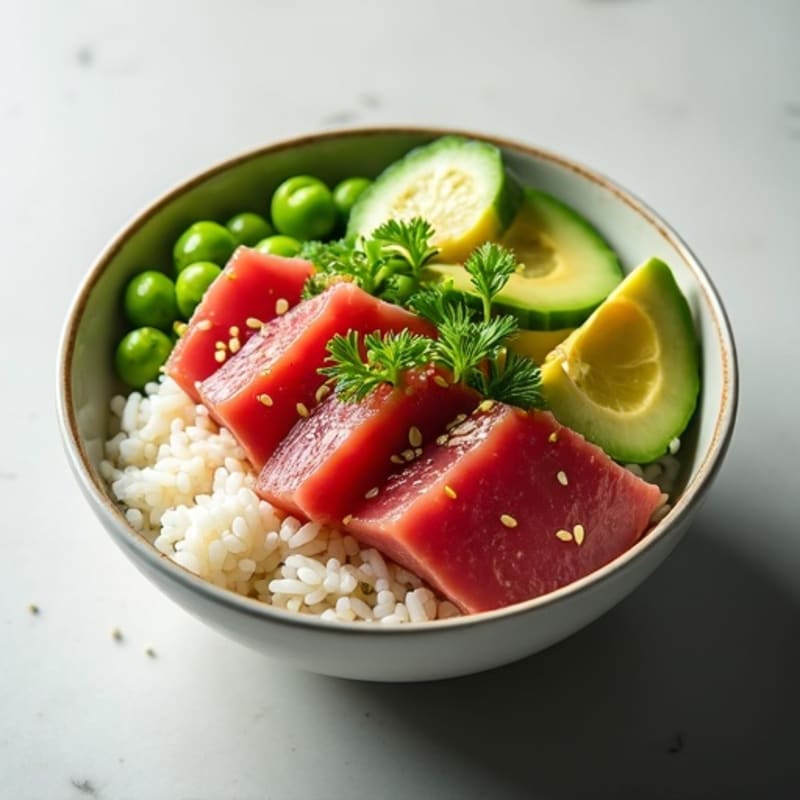 Fresh Tuna and Avocado Sushi Rice Bowl