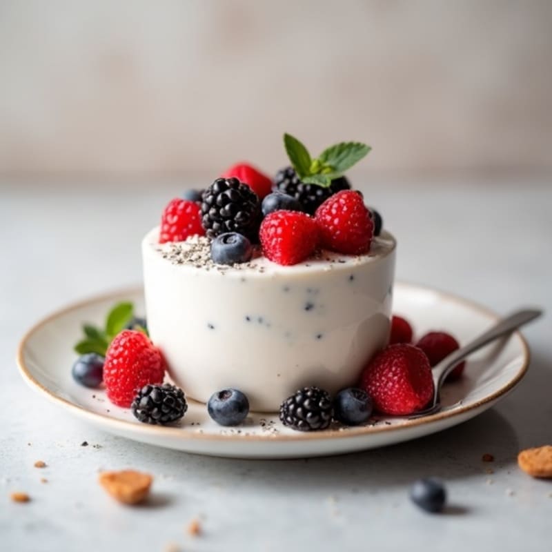 Creamy Greek Yogurt Protein Pudding with Mixed Berries