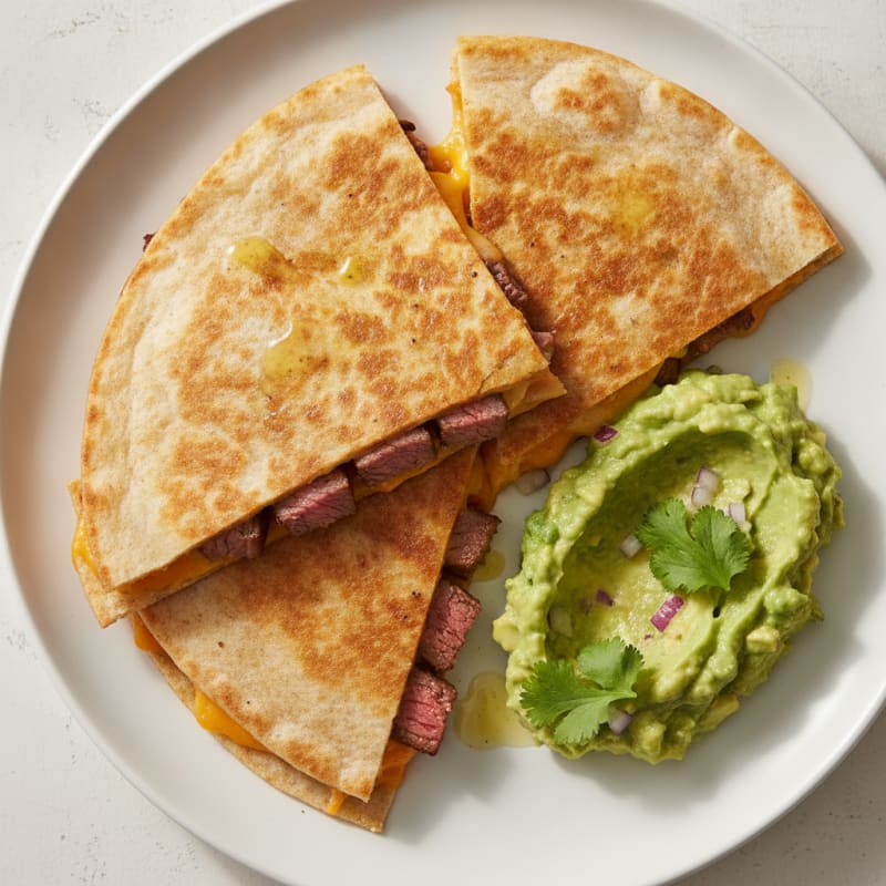 Carne Asada Quesadillas with Guacamole