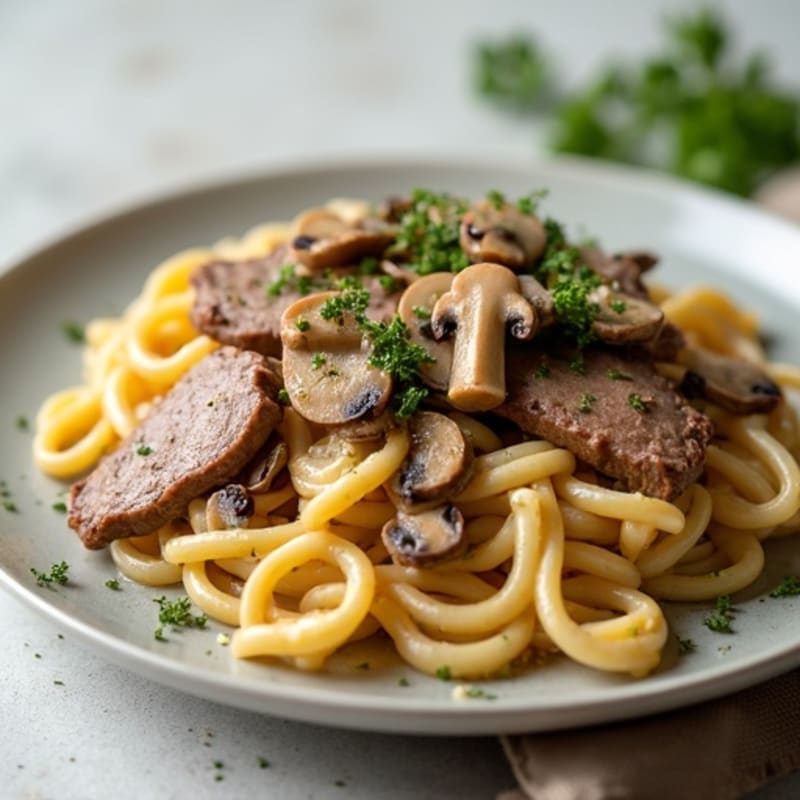 Beef and Mushroom Creamy Stroganoff