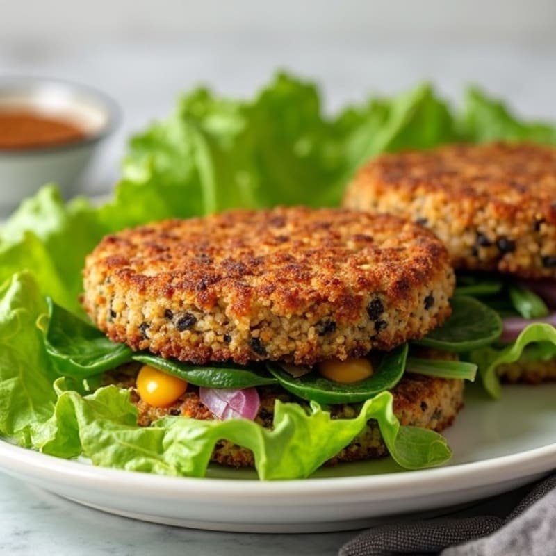 Crispy Black Bean Quinoa Burger Lettuce Wrap