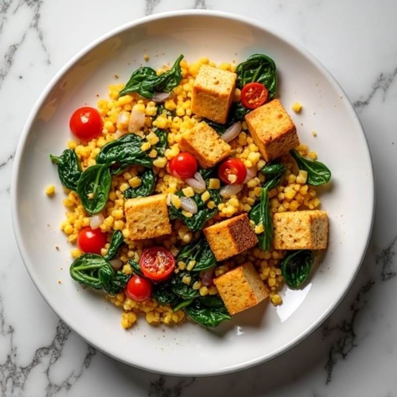 Hearty Tofu Scramble with Sautéed Greens