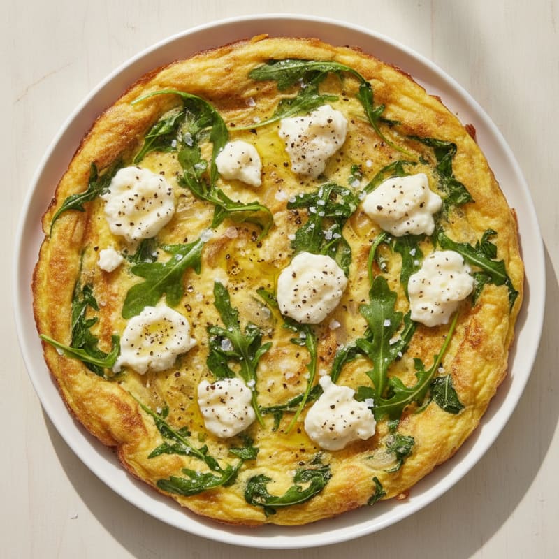 Arugula and Goat Cheese Frittata