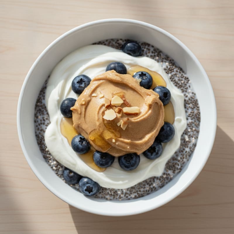 Silky Greek Yogurt Parfait with Chia Seeds and Almond Butter