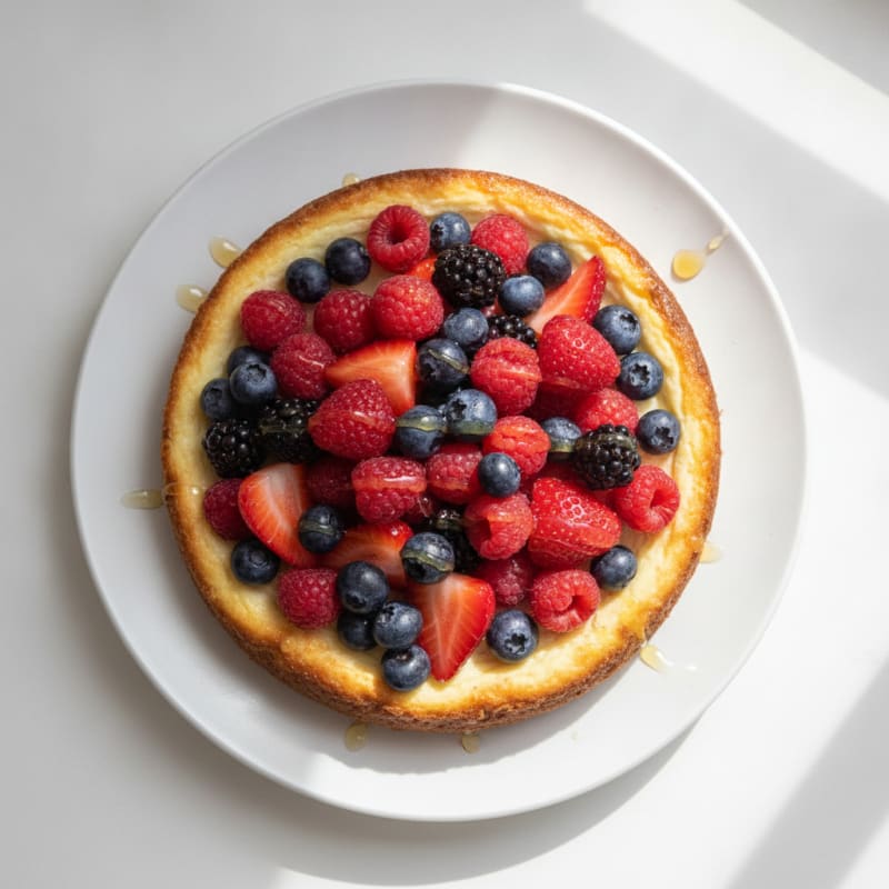 Greek Yogurt Protein Cheesecake with Fresh Berries