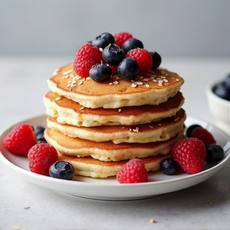Fluffy Berry Protein Pancakes