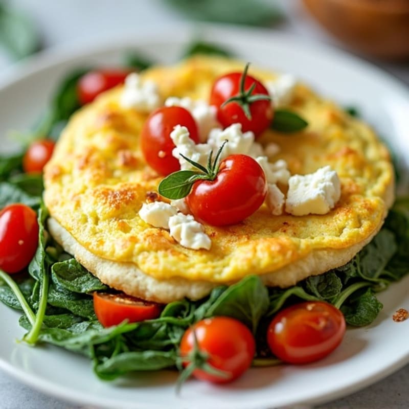 Fluffy Spinach Feta Egg White Omelette