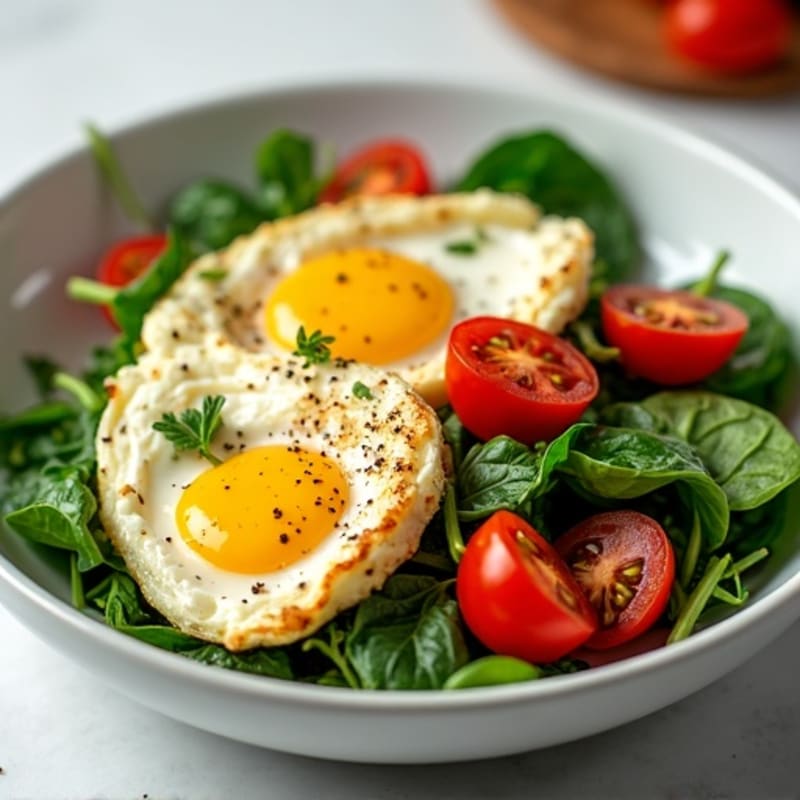 Egg White and Spinach Scramble with Cottage Cheese and Cherry Tomatoes