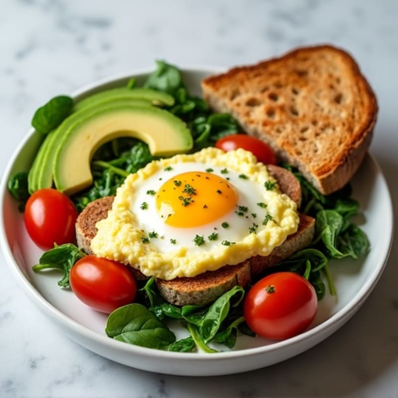 Egg White Scramble with Turkey Sausage and Spinach