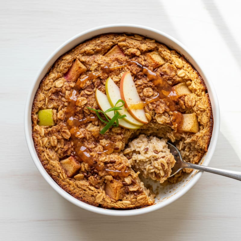 Creamy Cinnamon Apple Oatmeal Bake