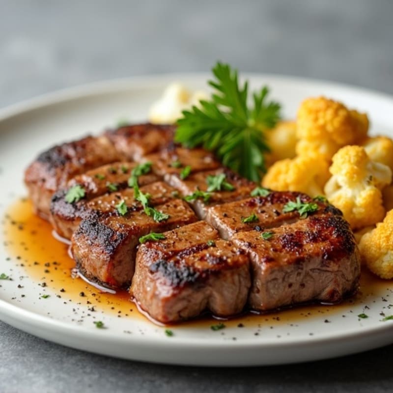 Garlic Roasted Steak with Crispy Cauliflower