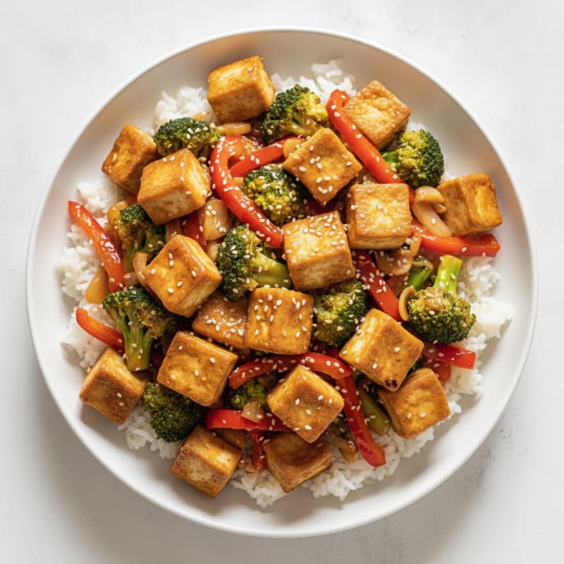 Ginger-Garlic Tofu Vegetable Stir-Fry
