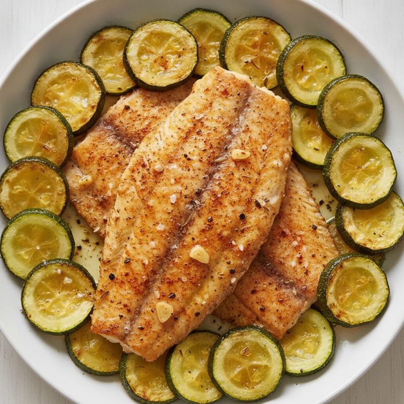 Pan-Seared Tilapia with Roasted Zucchini