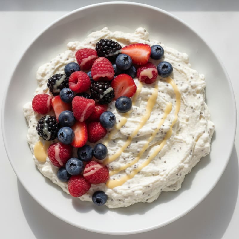Creamy Greek Yogurt Protein Mousse with Mixed Berries