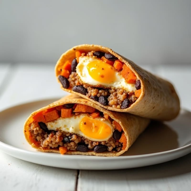Protein-Packed Sweet Potato Black Bean Breakfast Burrito