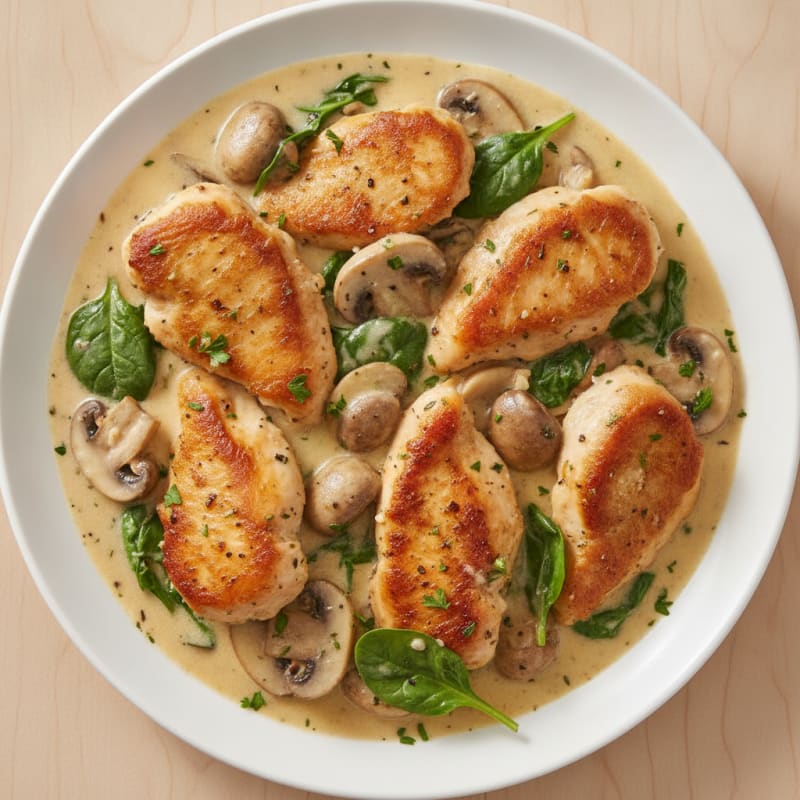 Chicken Mushroom Skillet with Garlic Herb Sauce