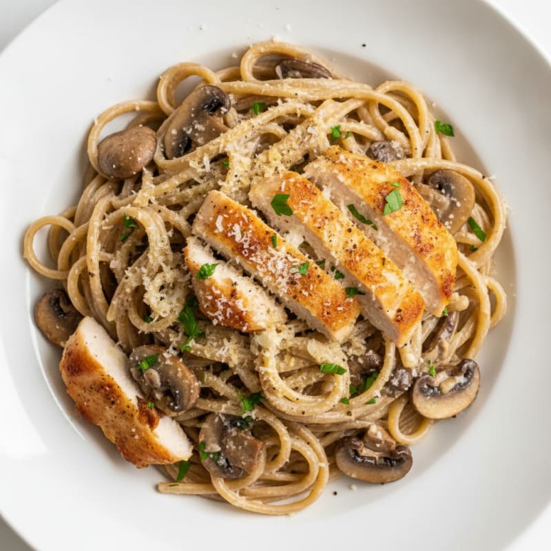 Truffle Mushroom Linguine with Parmesan