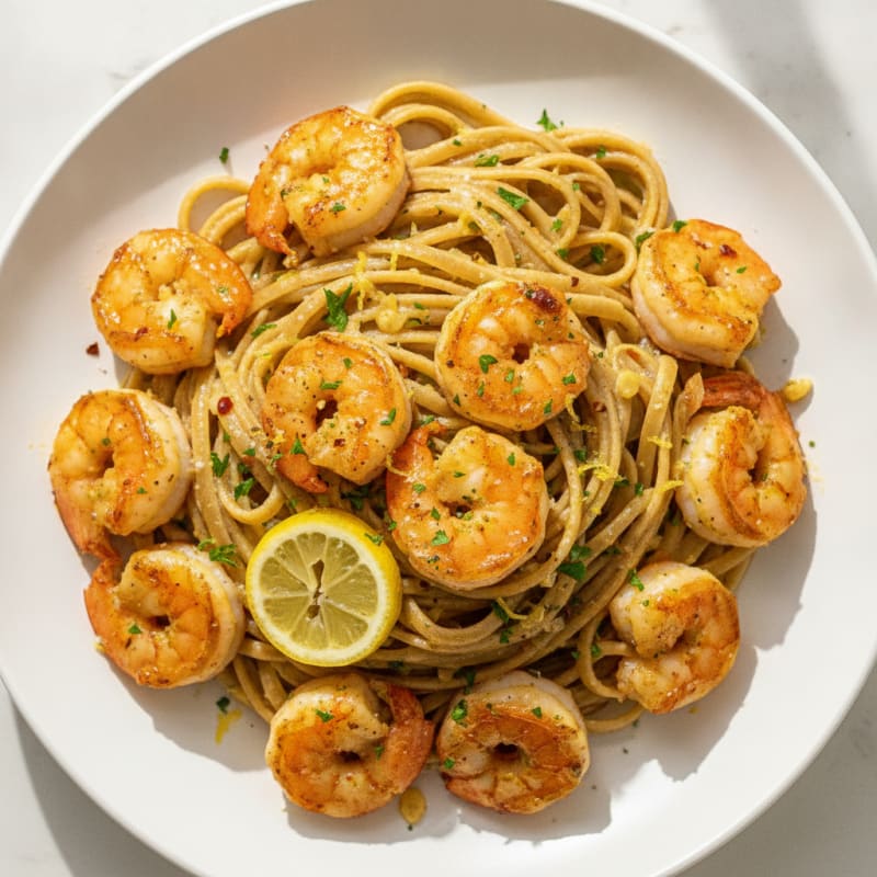 Garlic Butter Shrimp Scampi with Linguine