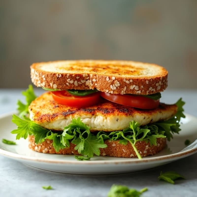 Herb-Pesto Grilled Chicken Sandwich with Fresh Greens