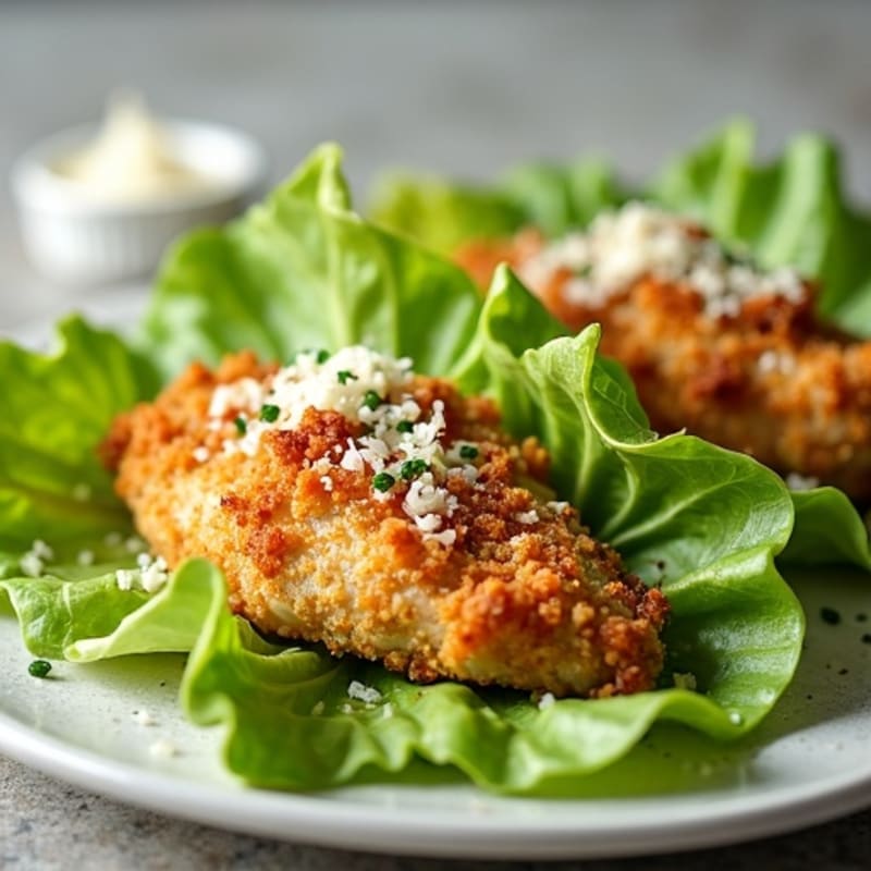 Crispy Chicken Caesar Lettuce Wraps