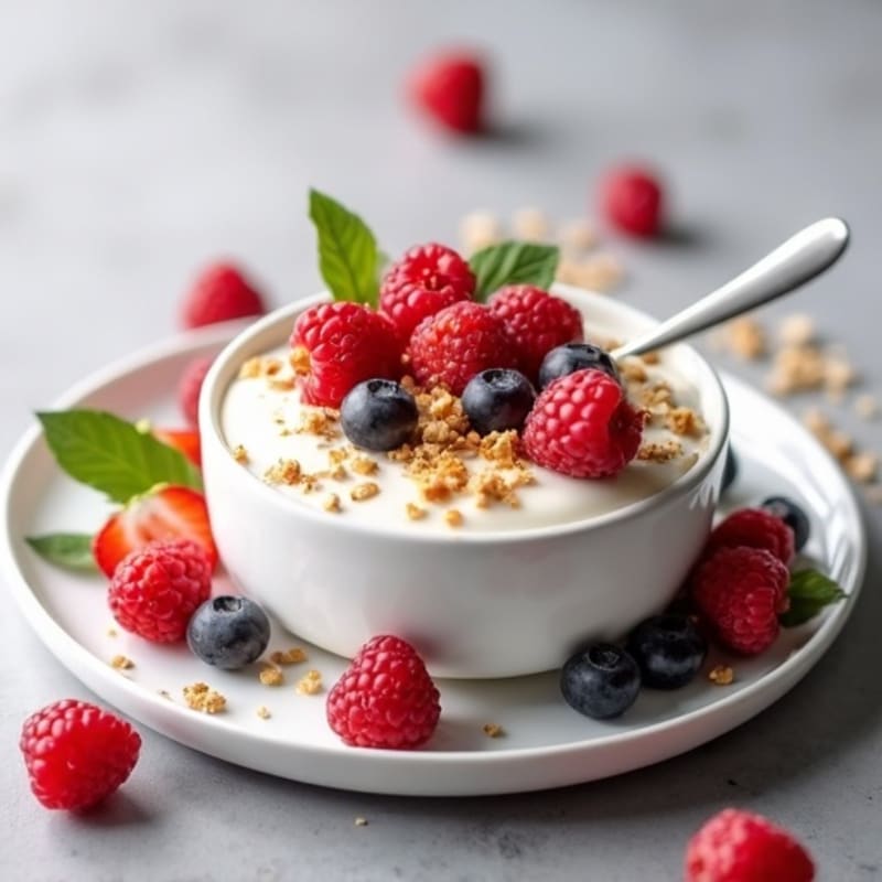 Silky Greek Yogurt Protein Mousse with Berries