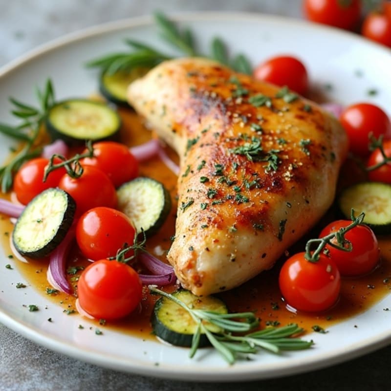 Herb-Roasted Chicken with Mediterranean Vegetables