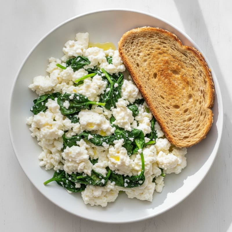Egg White and Cottage Cheese Scramble with Spinach