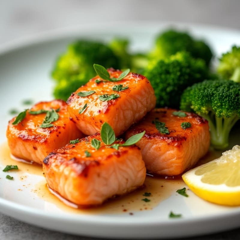 Honey-Garlic Glazed Salmon Bites