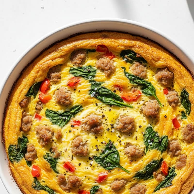 Golden Baked Egg and Sausage Casserole
