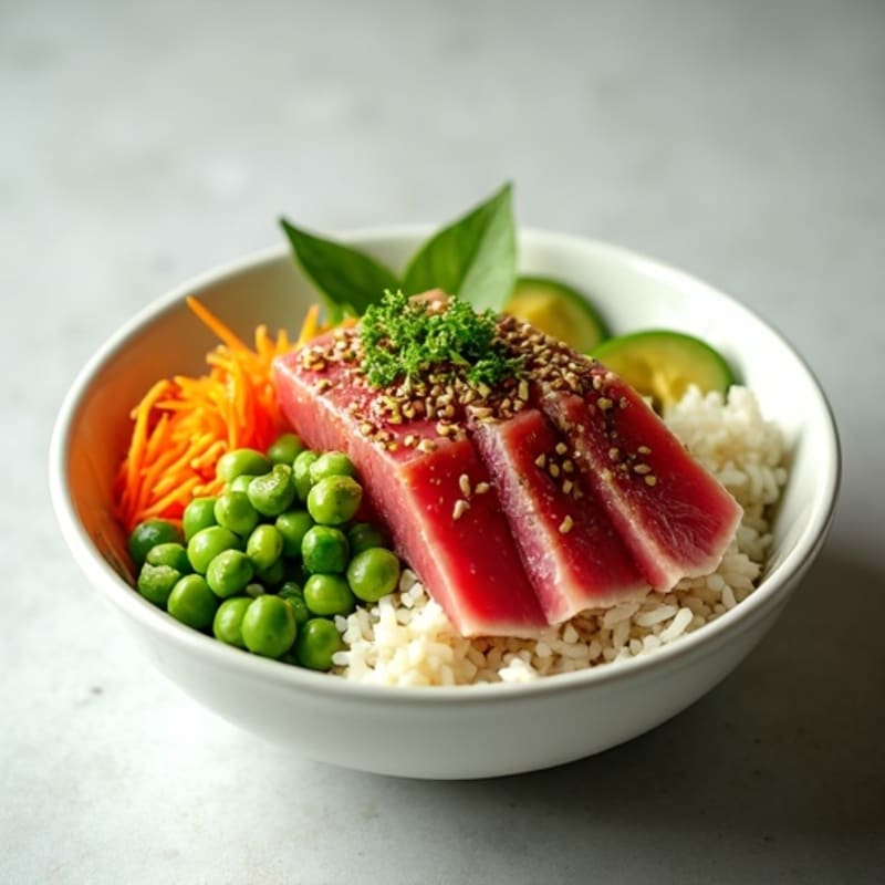 Fresh Ahi Tuna Poke Bowl with Sesame Rice