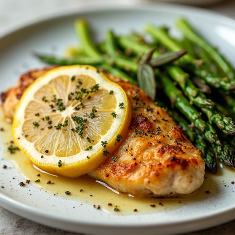 Sheet Pan Lemon-Herb Roasted Chicken with Crispy Asparagus