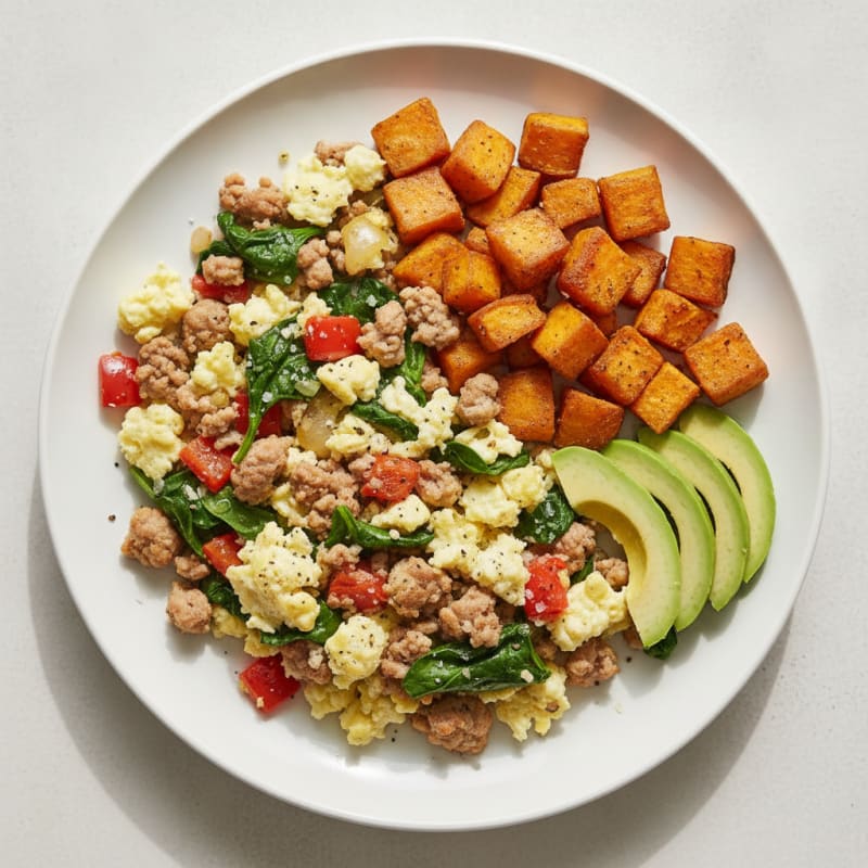 Turkey and Veggie Egg White Scramble