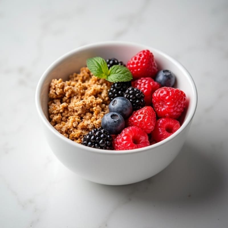 Creamy Greek Yogurt Bowl with Fresh Berries and Crunchy Granola